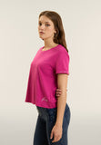 Freddy Womens Knitted Cropped T-Shirt In Pink