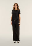 Freddy Womens Knitted Cropped T-Shirt In Black