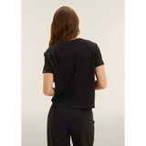 Freddy Womens Knitted Cropped T-Shirt In Black