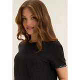 Freddy Womens Knitted Cropped T-Shirt In Black