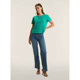 Freddy Womens Knitted Cropped T-Shirt In Spectra Green