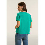 Freddy Womens Knitted Cropped T-Shirt In Spectra Green