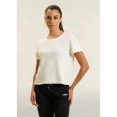 Freddy Womens Knitted Cropped T-Shirt In Egret