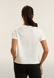 Freddy Womens Knitted Cropped T-Shirt In Egret