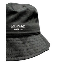 Replay Mens Bucket Hat With Logo In Black