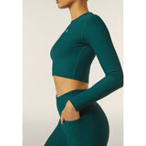 Freddy Womens Knitted 7/8 Leggings High Waisted In Dark Sea