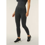 Freddy Womens Knitted Seamless 7/8 Leggings High Waist In Black Indigo