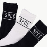 S.P.C.C Mens Declen 3 Pack Crew Socks In Black/White