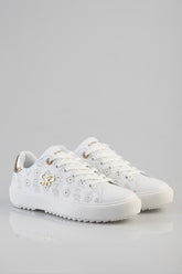Sissyboy Womens Penny Punched Sneakers In White