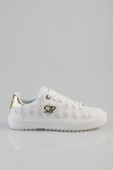 Sissyboy Womens Penny Punched Sneakers In White