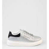 Sissy Boy Ladies Carter All Over Glitter Sneakers In Silver