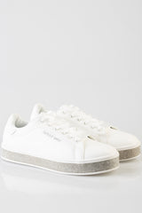 Sissy Boy Womens Sneakers with Bling In White