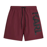 Karl Lagerfeld Mens Karl Logo Shorts In Burgandy