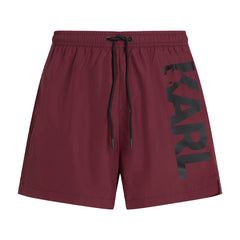 Karl Lagerfeld Mens Karl Logo Shorts In Burgandy