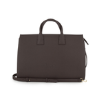 Fenn Gold Zip Laptop Bag In Chocolate