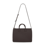 Fenn Gold Zip Laptop Bag In Chocolate
