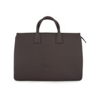 Fenn Gold Zip Laptop Bag In Chocolate