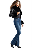 Sissy boy Womens Mid-Waist Bootleg Jeans In Medium Vintage