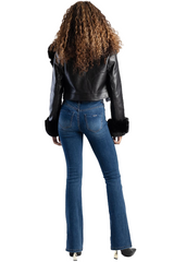 Sissyboy Womens Mid-Waist Bootleg Jeans In Medium Vintage