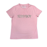 Sissyboy Womens Tshirts With Diamante In Pale Pink