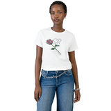 Sissy boy Regular White T-shirt With Rose Transfer