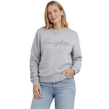 Sissy boy Womens Logo Sweat Top With Bling In Grey