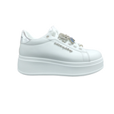 Sissy Boy Womens Gabriella Sneakers With Charms In White