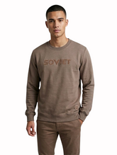 Soviet Mens Crew Neck Sweatshirt In Taupe