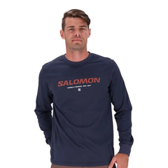 Salomon Mens Long Sleeve T-Shirt In Blue Night