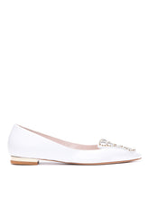 Sophia Webster Womens Butterfly Flat Shoes In White & Gold