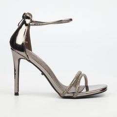 Miss Black Ladies Snazz 8 Pewter Heels