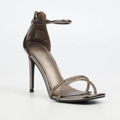 Miss Black Ladies Snazz 8 Pewter Heels