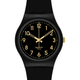 Swatch Unisex Golden Tac Watch In Black
