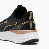 Puma Womens Sabrina Polished Chrome Sneakers In Black & Gold