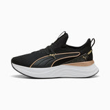 Puma Womens Sabrina Polished Chrome Sneakers In Black & Gold