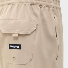 Hurley Mens Icon Elastic 17'' Volley Shorts In Dune