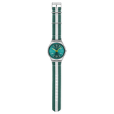Swatch Green Casual Stripe Watch For Men
