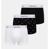 Calvin Klein Mens Low Rise 3 Pack Trunks In Black Multi