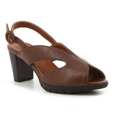 Hush Puppies Ladies Soft Sinead Heels In Cognac