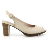 Hush Puppies Ladies Soft Sindy Heels In Ivory