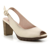Hush Puppies Ladies Soft Sindy Heels In Ivory