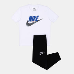 Nike Boys Tee and Track Pants Set In Black and White