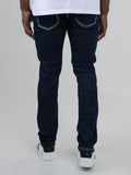 Ben Sherman Mens Saddle Stitch Slim Fit Dark Navy Jeans