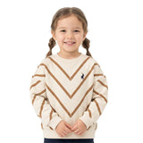 Polo Girls Isla Striped Batwing T-Shirt In Sand