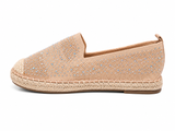Savoy Ladies Push In Flat Shoes In Dusty Pink
