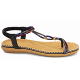 Savoy Ladies Strippy Sling Sandals In Black