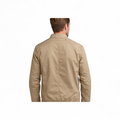 Polo Mens Long Sleeve Quilted Biker Jacket In Taup