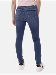 Calvin Klein Mid Rise Skinny Jeans In Denim Dark