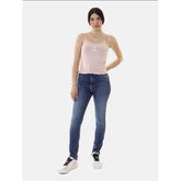 Calvin Klein Mid Rise Skinny Jeans In Denim Dark