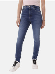 Calvin Klein Mid Rise Skinny Jeans In Denim Dark